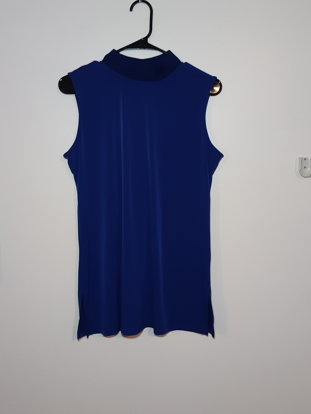 Susan Graver Sleeveless Mock Neck Camisole in Deep Blue